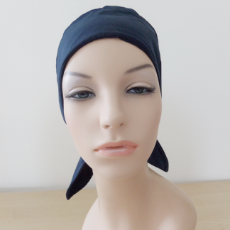 Tie-back cap - Navy - front view