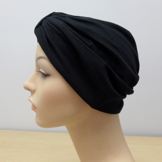 Black Classic Turban - side view