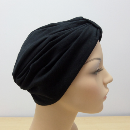 Black Classic Turban - side view