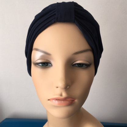 Navy Classic Turban -front view