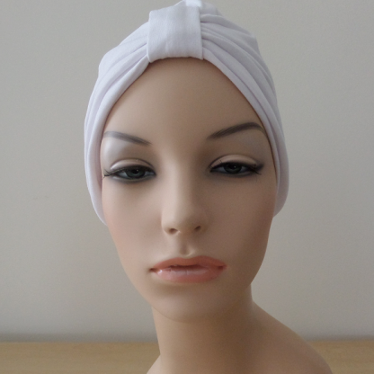 White Classic Turban - front view