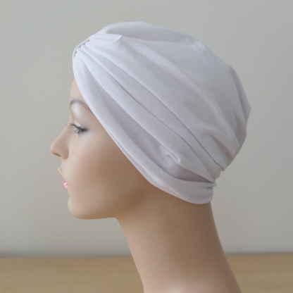 White Classic Turban - side view