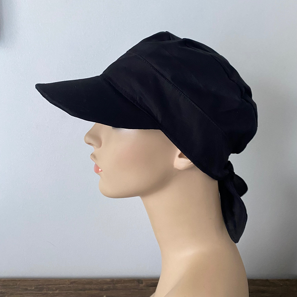 Tie back baseball top cap
