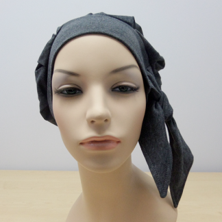 Charcoal modern beret. Cancer hat, chemo hat, cancer headwear, chemo headwear