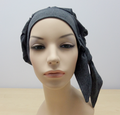 Charcoal modern beret. Cancer hat, chemo hat, cancer headwear, chemo headwear