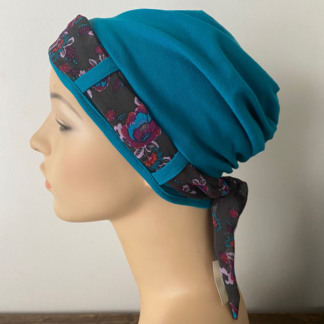 Side view of Turquoise Landa Turban