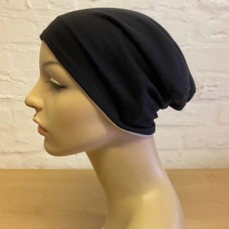 Reversible Slouch Beanie - Black and Ivory