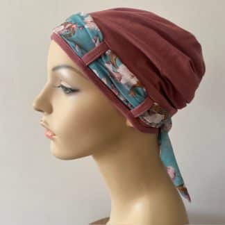 Landa Turban with Scarf - Punch - Spring floral scarf - A CANSA smart choice product