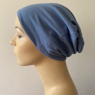 Reversible Slouch Beanie - Denim and Grey